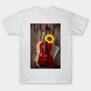 Hanging Violin And Sunflower T-Shirt